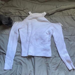 Forever 21 white cropped off the shoulder long sleeve